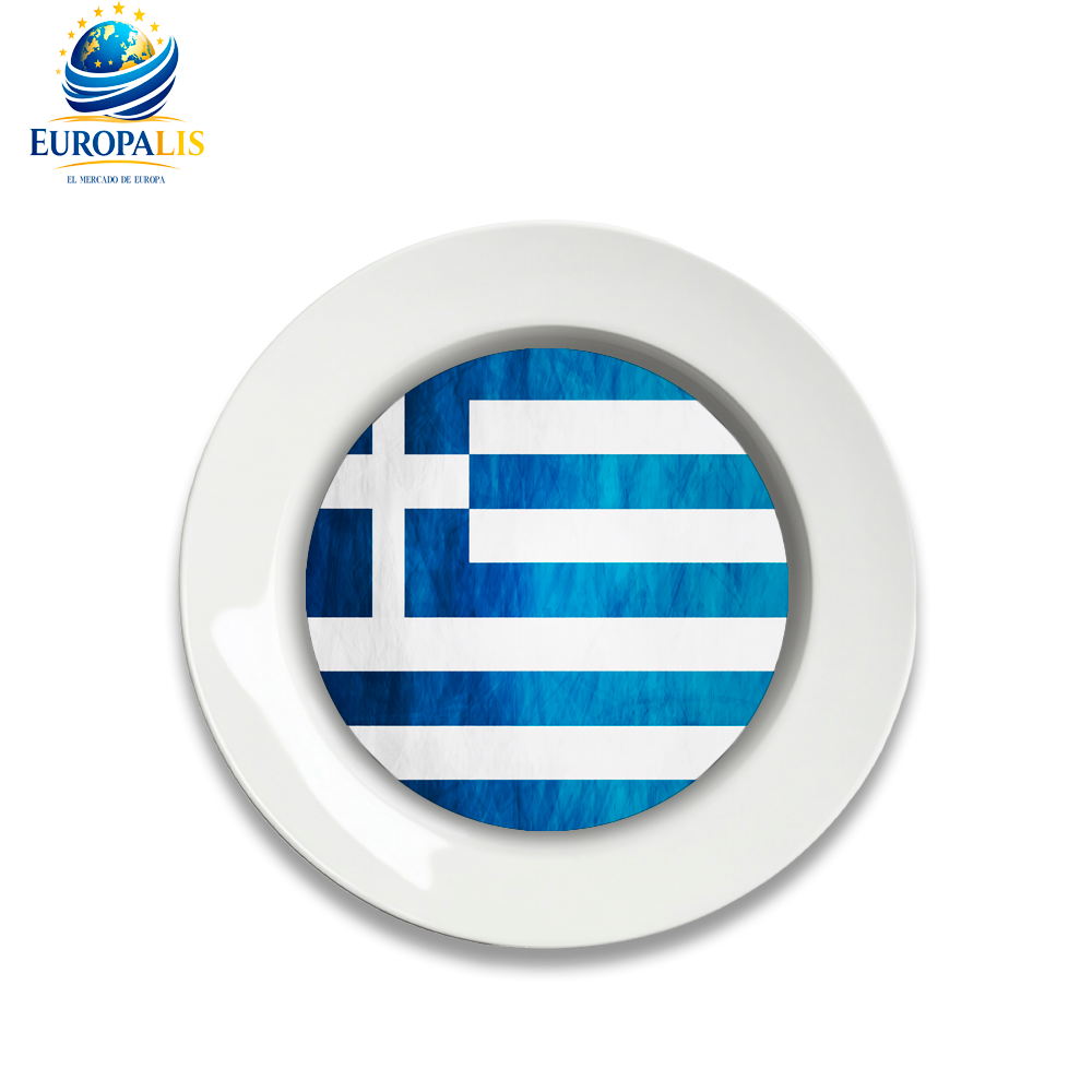 Plato Bandera Grecia