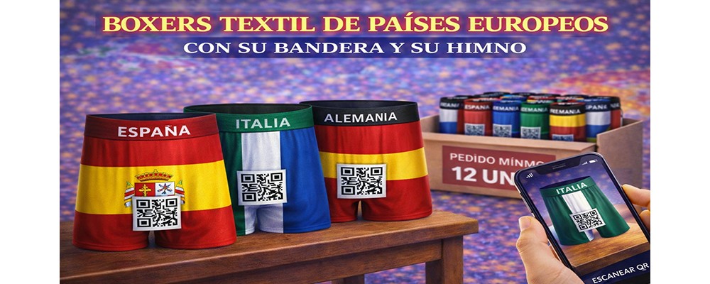 BOXERS TEXTIL DE PAÍSES EUROPEOS