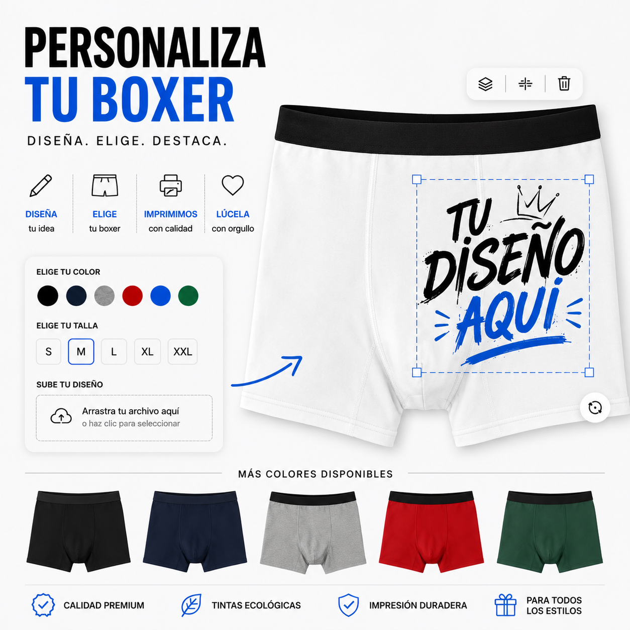 Bóxer Personalizado | Sube tu Diseño | Europalis