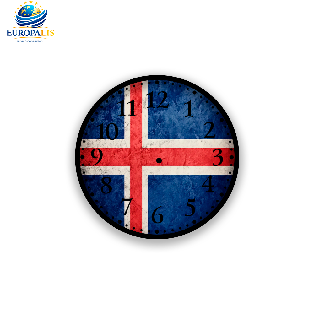 Reloj de Pared Bandera Islandia