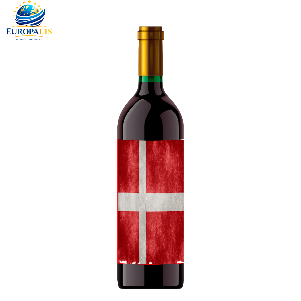 Vino Tinto Bandera Dinamarca
