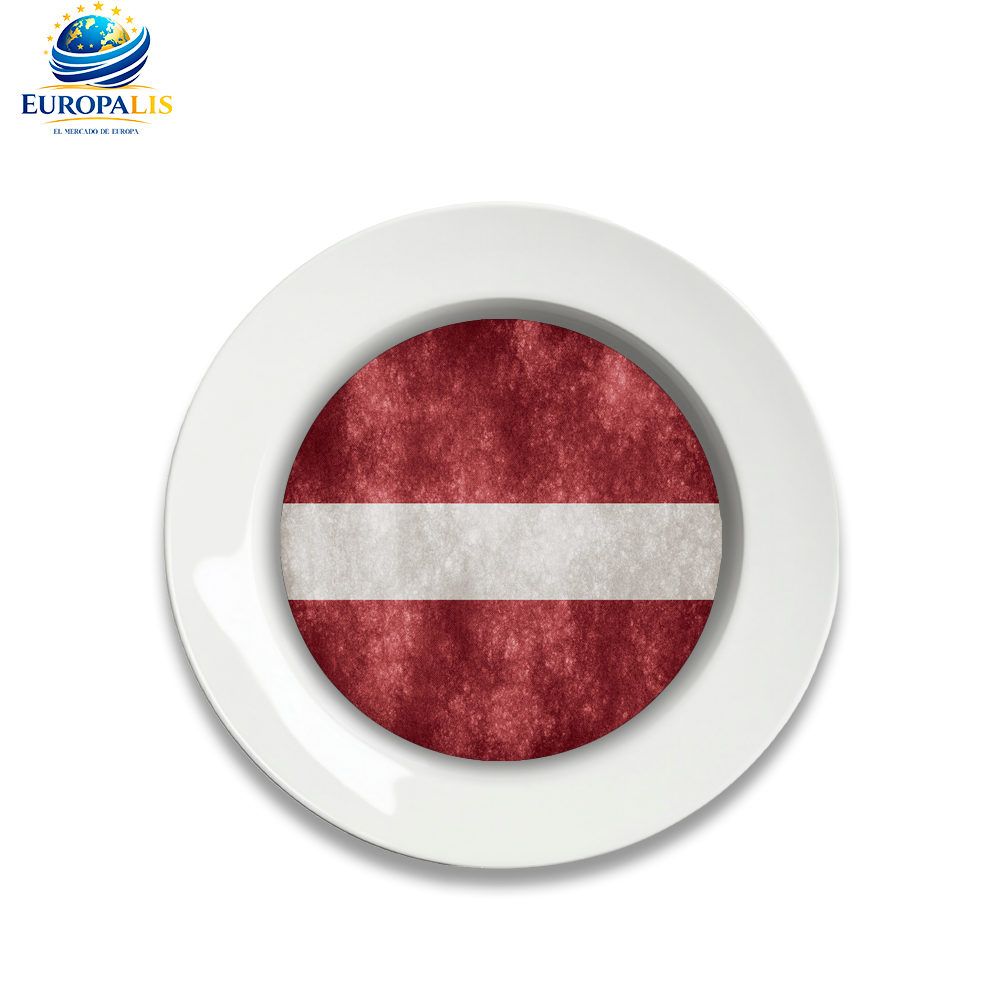 Plato Bandera Letonia
