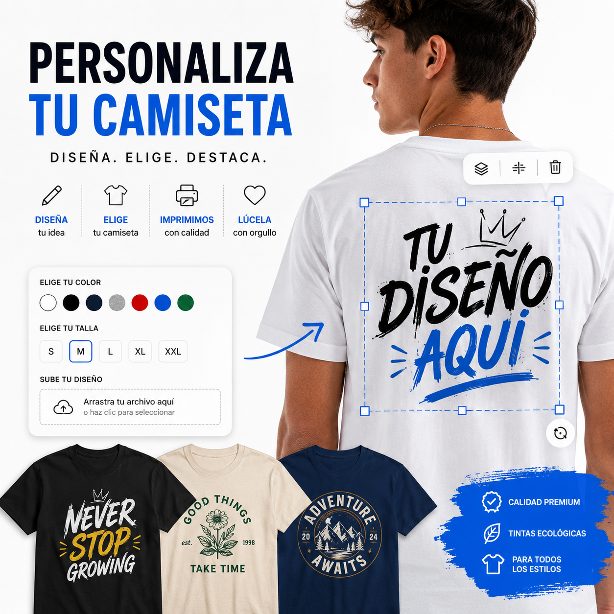 Camiseta Personalizada Unisex | Sube tu Diseño | Europalis