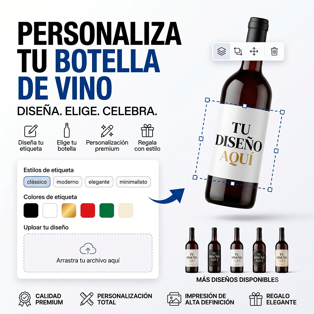 Botella de Vino Personalizada | Etiqueta a Medida | Europalis