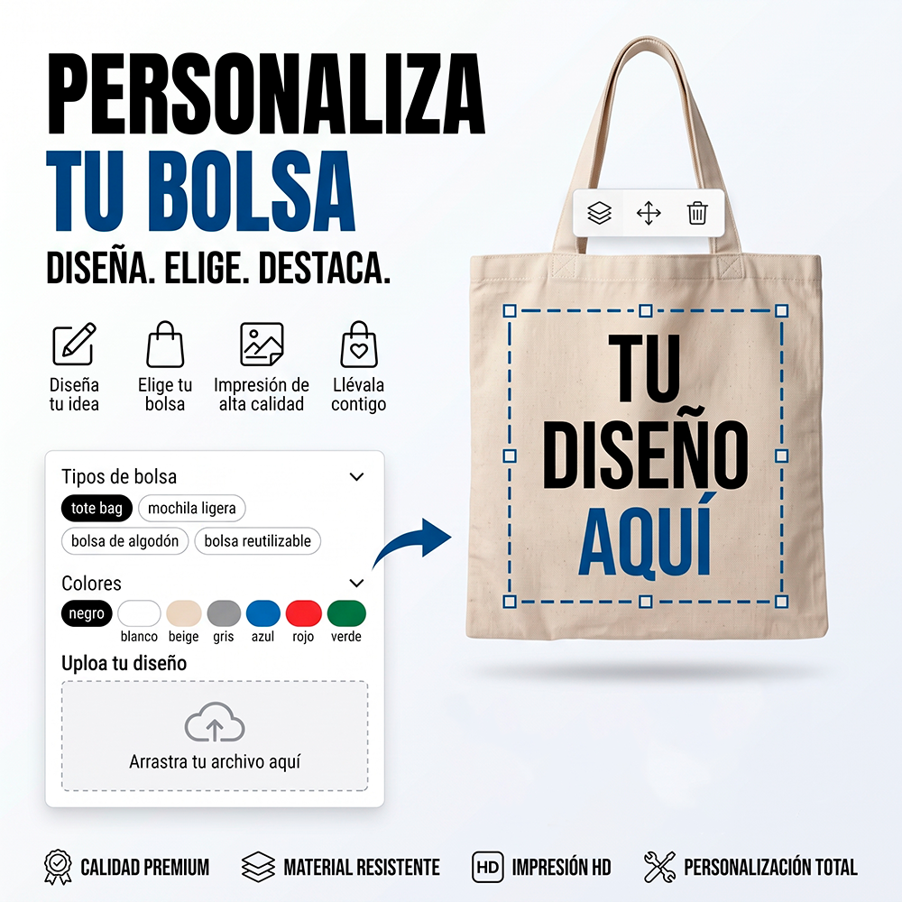 Bolsa Personalizada Tote | Sube tu Diseño | Europalis